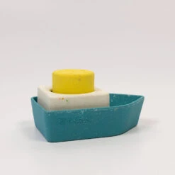 Upcycled Boat -Tiny Baby Essentials Store oli carol bath toys upcycled boat in yellow