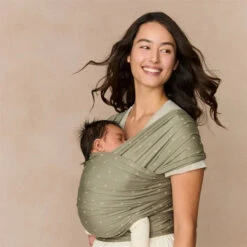 Ergobaby Aura Baby Wrap -Tiny Baby Essentials Store olive diamonds 2