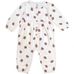 Gathered Button Romper | Pinecones