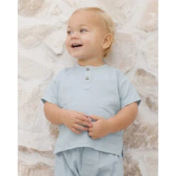 Henry Top | Chambray -Tiny Baby Essentials Store qmae henry top 00
