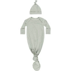 Knotted Baby Gown & Hat Set