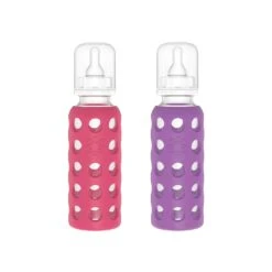9 Oz Glass Baby Bottle 2 Pack 10 9 Oz Glass Baby Bottle 2 Pack -Tiny Baby Essentials Store raspberry grape
