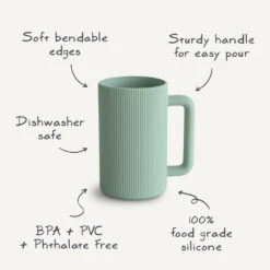 Mushie Bath Rinse Cup -Tiny Baby Essentials Store rinse cup infograph