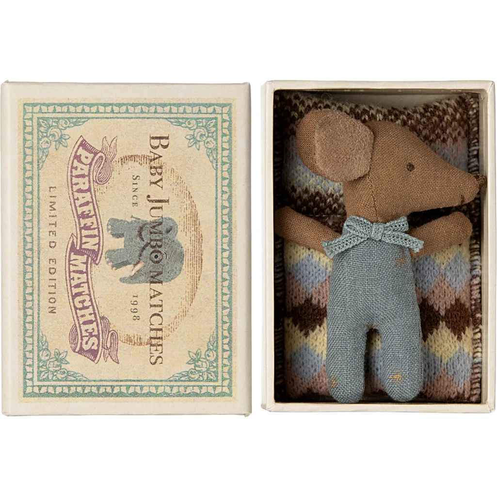 Maileg Sleepy Wakey Baby Mouse In Matchbox 2 Maileg Sleepy Wakey Baby Mouse In Matchbox - Image 2