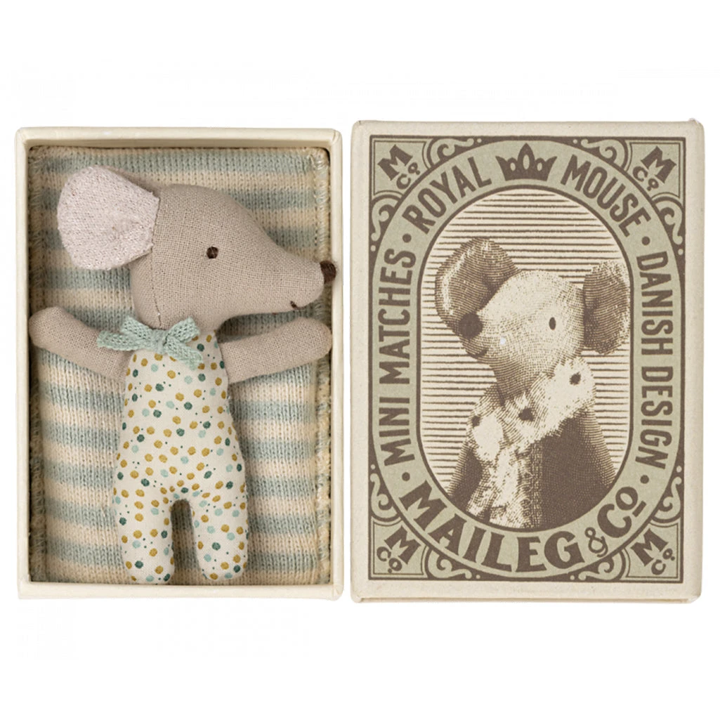 Maileg Sleepy Wakey Baby Mouse In Matchbox 3 Maileg Sleepy Wakey Baby Mouse In Matchbox - Image 3