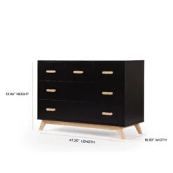 Soho 5-Drawer Dresser -Tiny Baby Essentials Store soho 5 drawer nursery dresser dresser black natural 847976