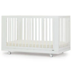 Spirit 8-in-1 Convertible Crib -Tiny Baby Essentials Store spirit crib wht wheels