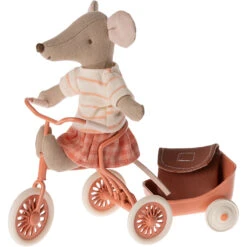 Maileg Tricycle Mouse With Bag -Tiny Baby Essentials Store tricycle mouse bs coral2