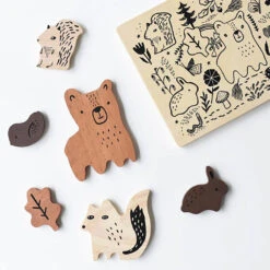 Wooden Tray Puzzle 16 Wooden Tray Puzzle -Tiny Baby Essentials Store wee gallery wooden tray puzzle woodland creaturescopy