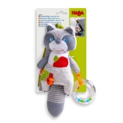 HABA Willie Raccoon Hanging Toy -Tiny Baby Essentials Store willie raccoon 306685 pkg