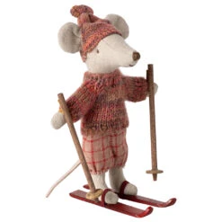 Maileg Winter Mouse With Ski Set -Tiny Baby Essentials Store winter mouse with ski set sister rose 01