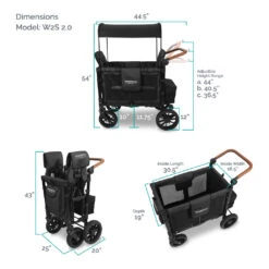 W2 Stroller Wagon | Luxe 24 W2 Stroller Wagon | Luxe -Tiny Baby Essentials Store wonderfold wagon black luxe w2