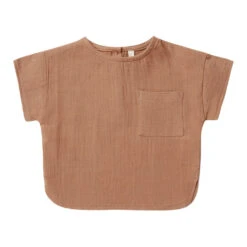 Woven Boxy Top | Clay