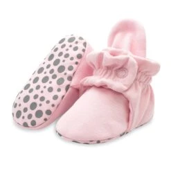 Cozie Fleece Booties With Grippers Pinks -Tiny Baby Essentials Store zutano baby pink booteis with grippers